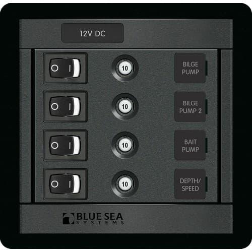 Blue Sea Systems, 1455, 4 Position Switch CLB Square