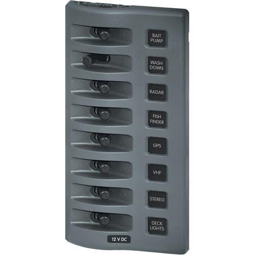 Blue Sea Systems, 4309, WeatherDeck 12V DC Waterproof Switch Panel - 8 Position