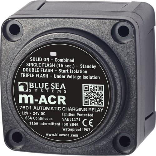 Blue Sea Systems, 7601, m-Series Automatic Charging Relay - 12/24V DC 65A