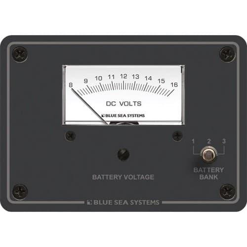 Blue Sea Systems, 8015, DC analog Voltmeter Panel - 8 to 16V DC