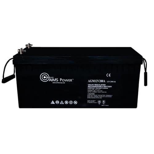 AIMS Power, AGM12V200A, AGM 12V 200Ah Deep Cycle Battery Heavy Duty