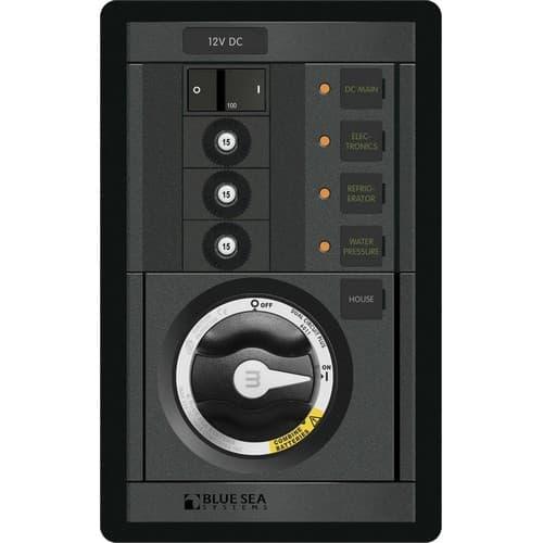 Blue Sea Systems, 1408, M-Series Dual Circuit Plus, Main + 3 Position CLB Vertical