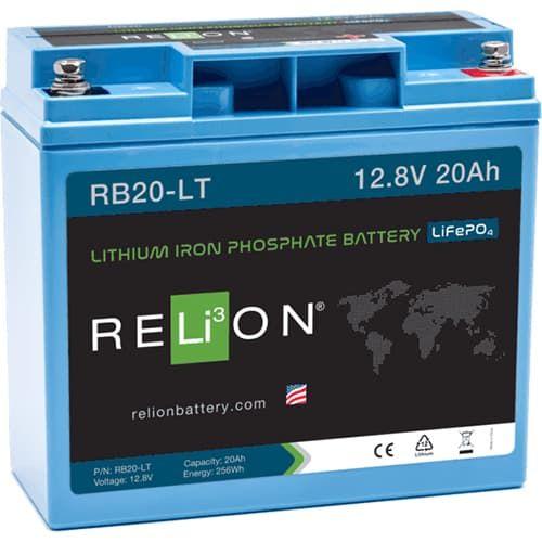 Relion Battery LLC, RB20-LT, Low Temperature Battery 12V 20Ah Lithium Battery for Cold Weather Performance