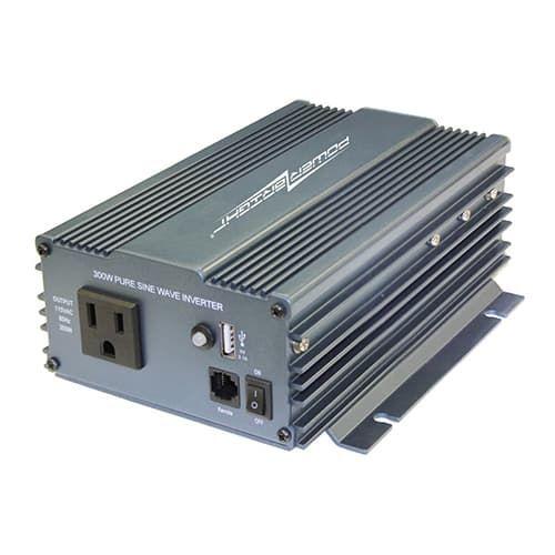 Power Bright, APS300U-12, 12V 300W continuous / 500W peak, pure sine inverter, low voltage, overload & temperature protection, USB, AC outlet, Cig lighter plug & hard wire kit included, 1 year warranty