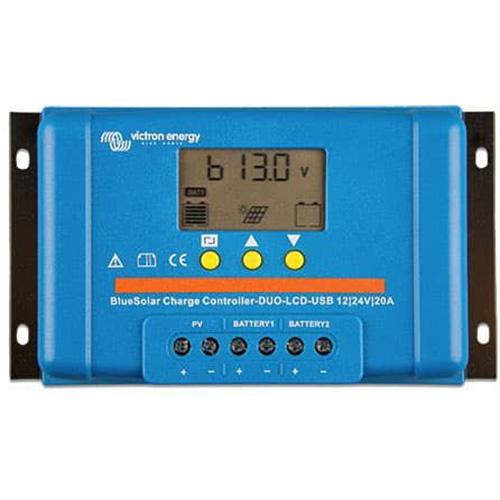 Victron Energy, SCC010020060, BlueSolar PWM DUO-LCD&USB 12/24V-20A