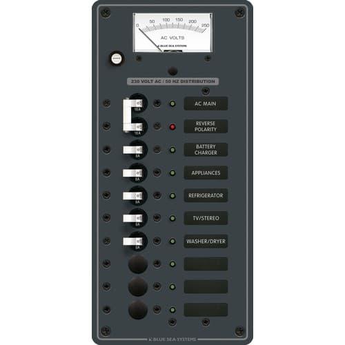 Blue Sea Systems, 8588, AC Main + 8 Positions [European]