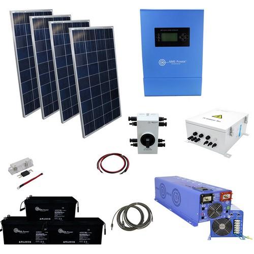 AIMS Power, KITD-4KW12V760W, 760 Watt Solar With 4000 Watt Pure Sine Power Inverter Charger 12 Vdc 120Vac