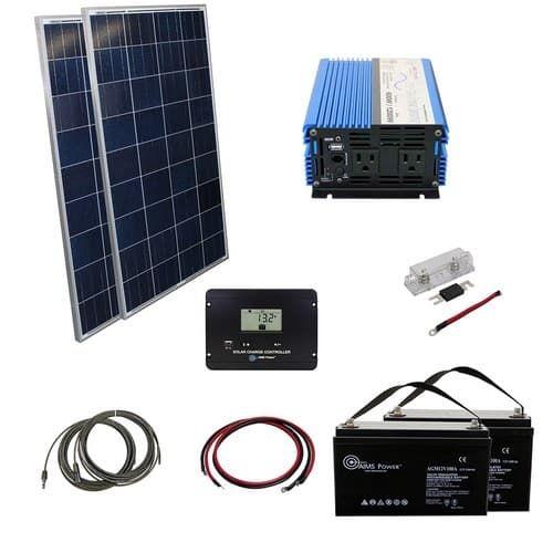AIMS Power, KITD-600W12V240W, 240 Watt Solar Kit - 600 Watt Inverter