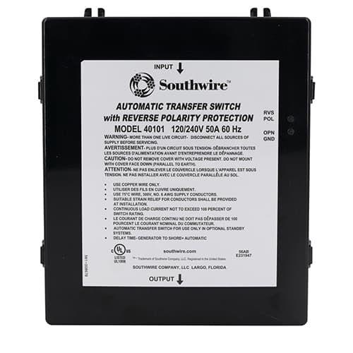 Southwire, 41301, Automatic Transfer Switch, 30A-120V