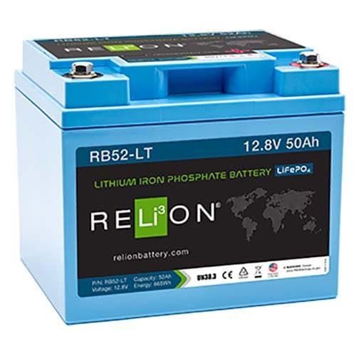 Relion Battery LLC, RB52-LT, Cold Weather Lithium Battery, 12V 52Ah Lithium Deep Cycle Battery