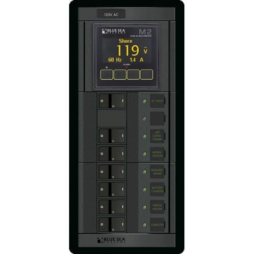 Blue Sea Systems, 1505, Panel 360 120VAC 30A Main+6 M2 3x1