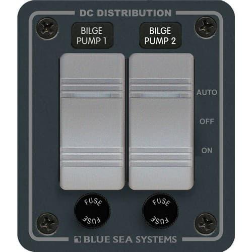 Blue Sea Systems, 8664, Contura Water-Resistant DC Panel - Bilge Pump Control 2 Position
