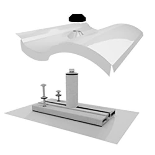 IronRidge, QMTR-S3.25-B-12, Tile Replacement, S-Tile, 3-1/4" Post, Black