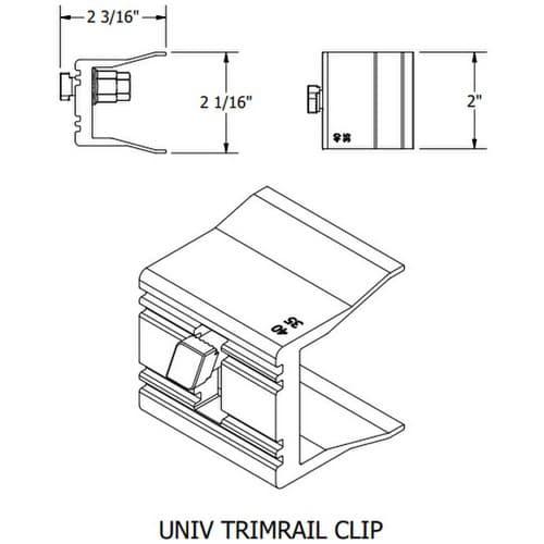 UniRac, 250111U, SFM Trimrail V2 Univ Clip W/Hdw