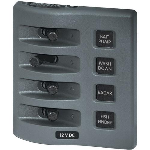 Blue Sea Systems, 4305, WeatherDeck 12V DC Waterproof Switch Panel - 4 Position