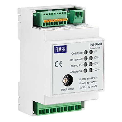Fimer, PVI-PMU, Power management unit enabling active and reactive power control via ripple control signal, compatibile with PVI-CENTRAL and 3-ph PVi and TRIO string inverters , Including power supply, RS485 input & output, Compatible with all the FIMER string inverters (except for PVS-100/120-TL and PVS-175-TL  family), 2 year warranty