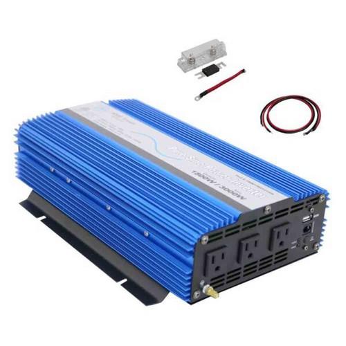 AIMS Power, KITPWRI150012S, 1500 Watt Pure Sine Power Inverter Kit includes 11ft cables, fuse kit and on/off remote