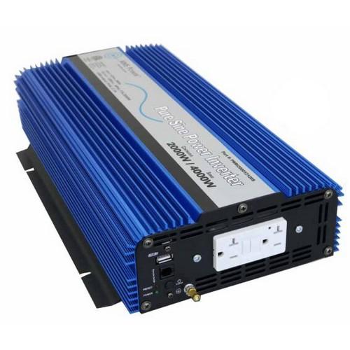 AIMS Power, KITPWRI200012S, 2000 Watt Pure Sine Power Inverter Kit includes 11ft cables, fuse kit and on/off remote