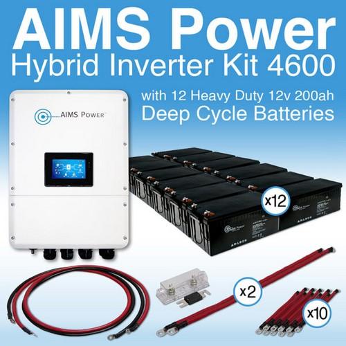 AIMS Power, KITHY9612BAT, KIT Hybrid Inverter Charger & Battery Bank 9.6 kW Inverter Output | 28,800 Watt Hour Battery Bank