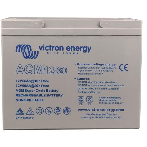 Victron Energy, BAT412060082, 12V/60Ah AGM Super Cycle Batt. (M6)