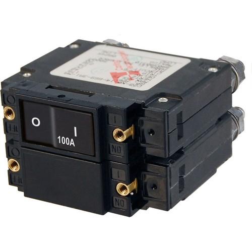 Blue Sea Systems, 7564, C-Series Flat Rocker Circuit Breaker - Double Pole 100A AC