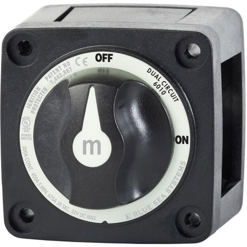 Blue Sea Systems, 6010200, m-Series Mini Dual Circuit Battery Switch - Black