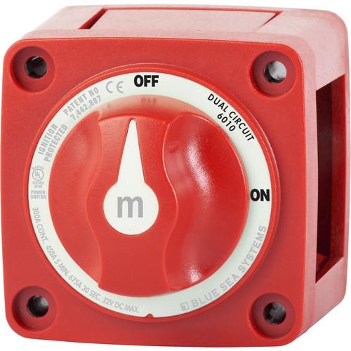 Blue Sea Systems, 6010, m-Series Mini Dual Circuit Battery Switch - Red
