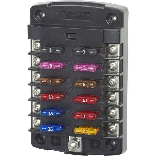 Blue Sea Systems, 5034, ST Blade Fuse Block - 12 Circuits