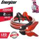 Energizer, ENL220, 2 Gauge 20 Foot booster battery cables WITH LED LIGHTED CLAMPS. Industrial grade copper clad aluminum booster cables, Remains flexible even at -40C, PVC coated insulated clamps, 1000 Amp Capacity
