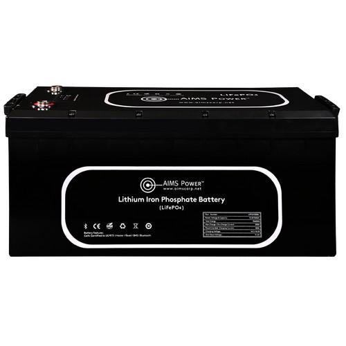Aims Power, LFP12V300A, LiFePO4 12 volt 104 AH Lithium Battery - Bluetooth - Wake Up - Heater