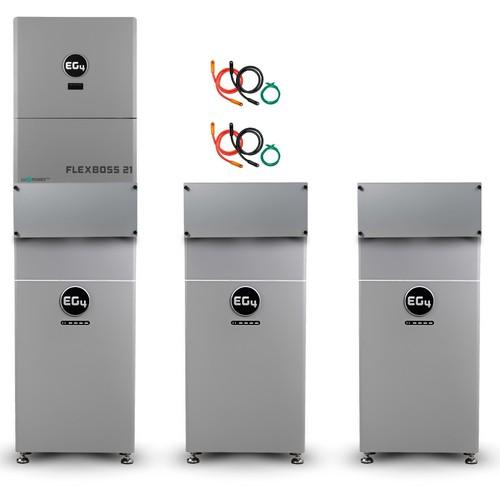 BigBattery, K0212, EG4-WallMount Indoor Battery ESS | 48V 314Ah | 16kWh | UL9540 | EG4 FlexBOSS21 Hybrid Inverter, 1x EG4 FlexBOSS21 + 3x 314Ah Indoor