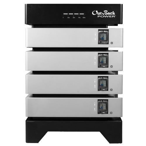 Outback Power, EnergyCell 5.3 stack, Outdoor Stack of three (3) EC-FE5148 EnergyCell 5 battery modules. BMS/Junction Box, power cables, and Base included.