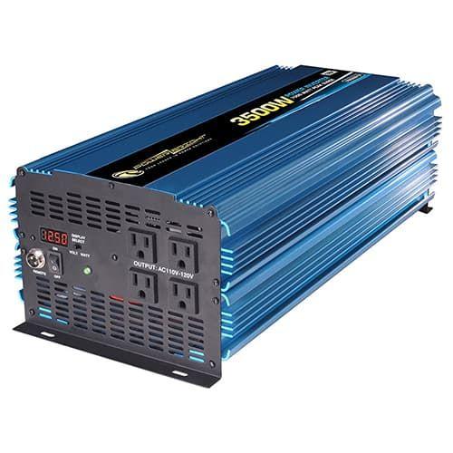 Power Bright, PW3500-12, 12V 3500W continuous / 7000W peak, modified wave inverter, dual AC outlet, low voltage, overload & temperature protection, LED display, 1 year warranty