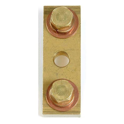 Outback Power, FW-SBUS, Shunt Bus allows up to four high current cable connections on same side of DC shunt - includes two 3/8" bolts and mounting screws. Solid brass rated for 500 Amps.