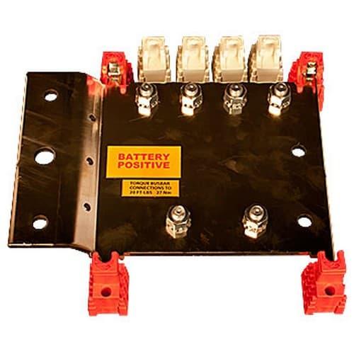 Midnite Solar, MNBCB-BUSBAR, 1000 A Busbar, 6 Studs Plus 1 Hole, Red and White Insulators