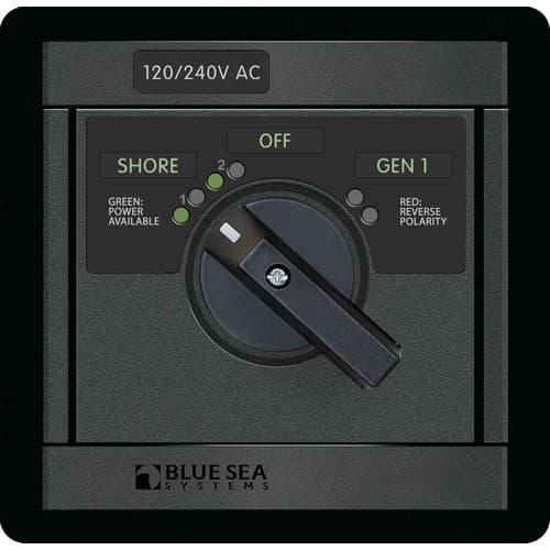 Blue Sea Systems, 1480, 120/240V AC Rotary 65A OFF + 2 Sources 2x120V/1x240V