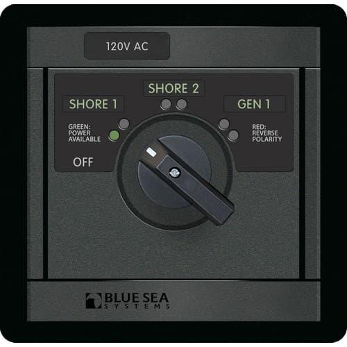 Blue Sea Systems, 1482, 120V AC Rotary 30A OFF + 3 Sources