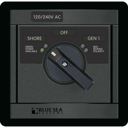 Blue Sea Systems, 1487, 120/240V AC Rotary 65A OFF + 2 Sources