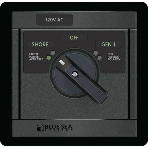 Blue Sea Systems, 1483, 120V AC Rotary 65A OFF + 2 Sources