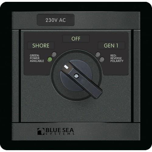 Blue Sea Systems, 1484, 230V AC Rotary 30A OFF + 2 Sources