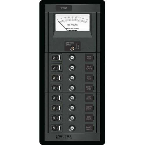 Blue Sea Systems, 1463, 8 Position Switch CLB + Meter Vertical