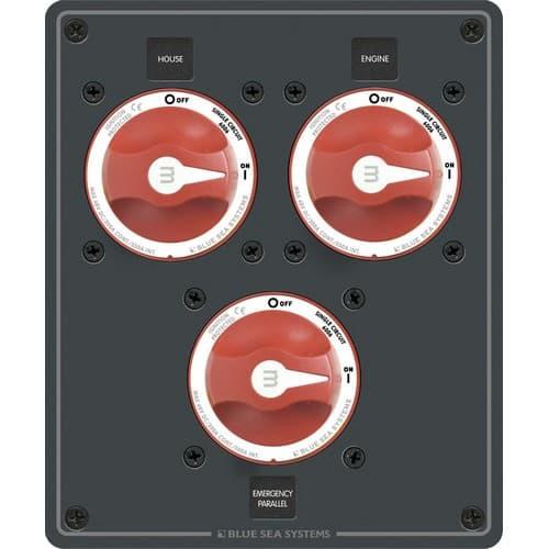 Blue Sea Systems, 8280, Traditional Metal Dual Bank Battery Management Panel