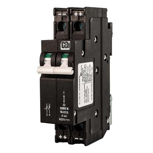 (image for) Midnite Solar, MNEPV15-600-2PP, 600VDC din rail mount two pole breaker, width 1 in (26mm), 3,000 AIC.