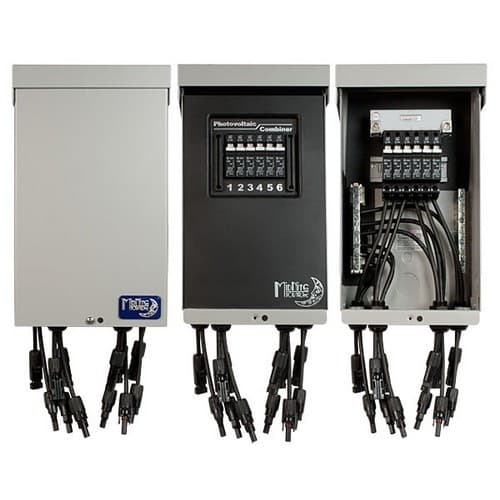 (image for) Midnite Solar, MNPV6-MC4-LV, String Combiner, 80A, 150VDC, Nema 3R, Pre-Wired 6 Breakers 15A, MC4 Connectors