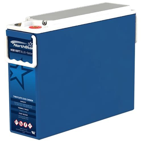 (image for) NorthStar, NSB100FT BLUE+, BLUE+ VRLA-AGM Pure Lead Carbon 100Ah, 12V Front Terminal, kWh Storage Per Battery: 1.2 kWh Nameplate / 0.60 kWh Effective