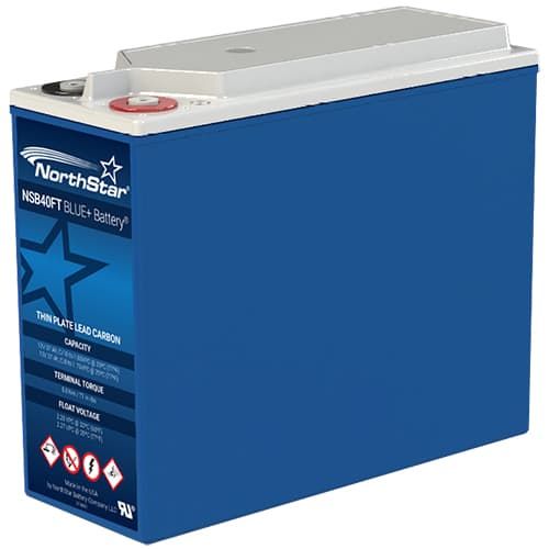 (image for) NorthStar, NSB40FT BLUE+, BLUE+ VRLA-AGM Pure Lead Carbon 37Ah, 12V Front Terminal, kWh Storage Per Battery: 0.44 kWh Nameplate / 0.22 kWh Effective