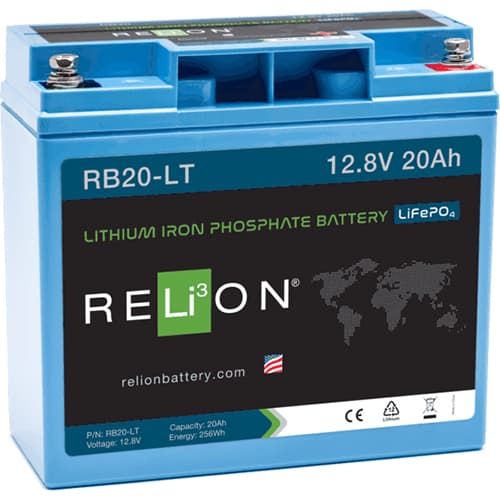 (image for) Relion Battery LLC, RB20-LT, Low Temperature Battery 12V 20Ah Lithium Battery for Cold Weather Performance