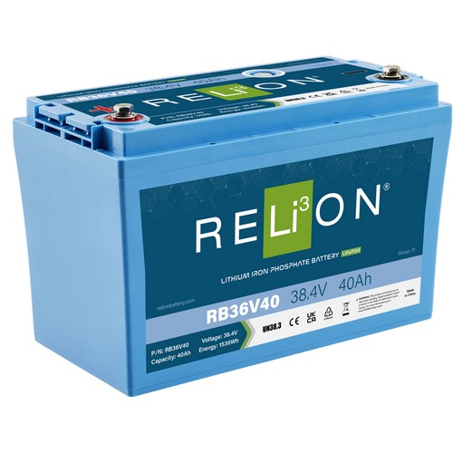 (image for) Relion Battery LLC, RB36V40, LIFEPO4 Legacy Lithium Battery 36V, Not Series Capable, 38.4V, 40 Amp Hour, HAZMAT