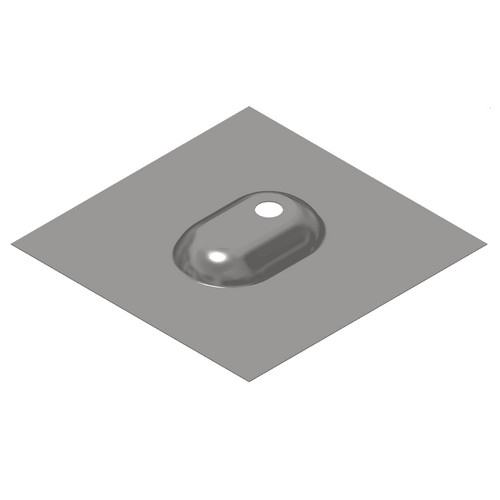(image for) SnapNrack, 175-05005, Standoff Flashing, Verde 1.0SSO, Deck Level for 1-Hole Base, 10” x 12” x 1”, Galv