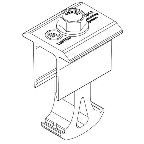 (image for) Snapnrack, 242-02071, Ultra Rail Mid Clamp, Black